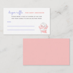 Tarjeta De Recepción Mímica fantasma rosa lindo Baby Shower Diaper Raff