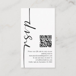 Tarjeta De Recepción Mini caligrafía elegante QR Boda de código RSVP
