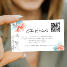 Mini código QR floral detalles de boda modernos