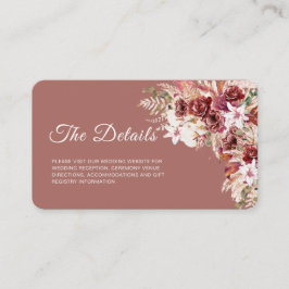 Tarjeta De Recepción Mini Dusty Rosewood Floral QR Code Insert