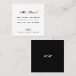 Tarjeta De Recepción Mini Esmoquin Formal Negro Detalles de Sitio Web d