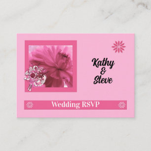 Tarjeta De Recepción Mini respuesta RSVP Floral Rosa