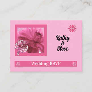 Tarjeta De Recepción Mini respuesta RSVP Floral Rosa