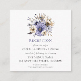 Tarjeta De Recepción MINI TAMAÑO Púrpura Florales Detalles de la recepc