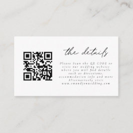 Tarjeta De Recepción Minicódigo QR Detalles del Boda de script simple