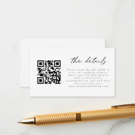 Tarjeta De Recepción Minicódigo QR Detalles del Boda de script simple