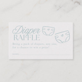Tarjeta De Recepción Minimal Blue Boy Baby Shower Diaper Raffle