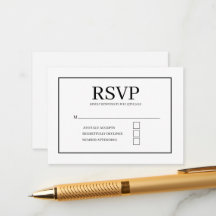 Minimal Elegant Wedding RSVP Card