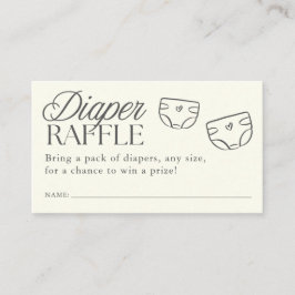 Tarjeta De Recepción Minimal Gender Neutral Baby Shower Diaper Raffle