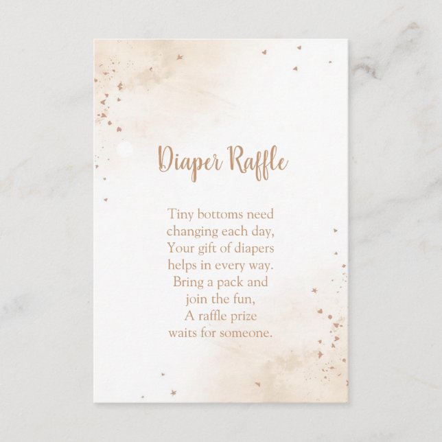 Tarjeta De Recepción Minimal Heart Diaper Raffle Card – Modern Blush (Anverso)