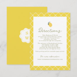 Tarjeta De Recepción Minimal Lemon Amalfi Coast Wedding Directions Card