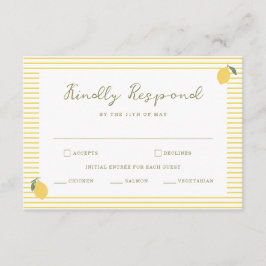 Tarjeta De Recepción Minimal Lemon Amalfi Coast Wedding RSVP Card