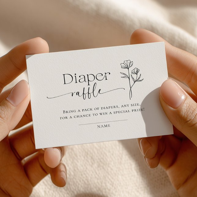 Tarjeta De Recepción Minimal Line Art Baby Shower Diaper Raffle (Subido por el creador)