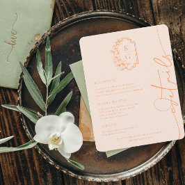 Tarjeta De Recepción Minimal Moderno | Detalles para Invitados de Boda