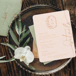 Tarjeta De Recepción Minimal Moderno Detalles para Invitados de Boda