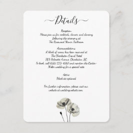 Tarjeta De Recepción Minimalismo sencillo y elegante, adornos blancos y