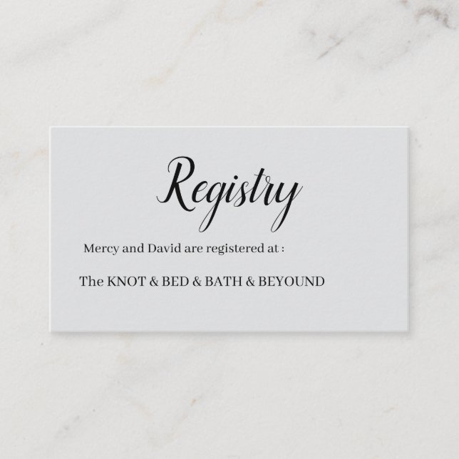 Tarjeta De Recepción Minimalist  (Anverso)