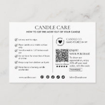 Minimalist and Modern Candle Care Card Template