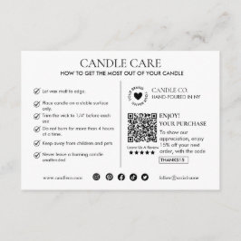 Tarjeta De Recepción Minimalist and Modern Candle Care Card Template