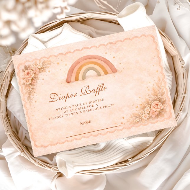 Tarjeta De Recepción Minimalist Boho Rainbow Diapper Raffle (Subido por el creador)