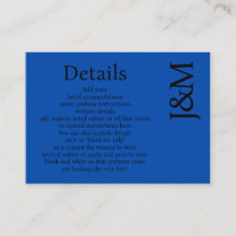 Minimalist Cobalt Blue Enclosure Details Card