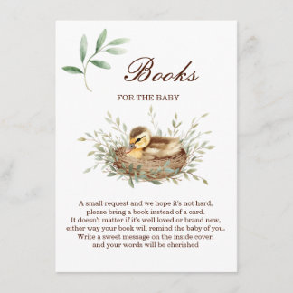 Tarjeta De Recepción Minimalist Duckling Watercolor Books for Baby 
