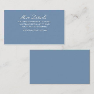 Tarjeta De Recepción Minimalist Dusty Blue Wedding