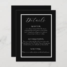 Tarjeta De Recepción Minimalist Elegant Black & White Wedding 