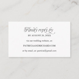 Tarjeta De Recepción Minimalist Online RSVP Wedding Website