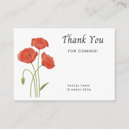 Tarjeta De Recepción Minimalist Poppy Thank You Note | Customizable Eve