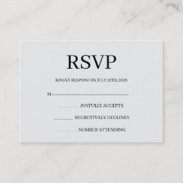 Tarjeta De Recepción Minimalist Simple Wedding RSVP Enclosure Card