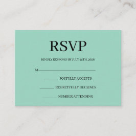 Tarjeta De Recepción Minimalist Simple Wedding RSVP Enclosure Card
