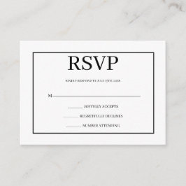 Tarjeta De Recepción Minimalist Simple Wedding RSVP Enclosure Card