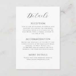Tarjeta De Recepción Minimalist Wedding Details