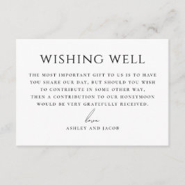 Tarjeta De Recepción Minimalist Wedding Wishing Well Honeymoon Fund