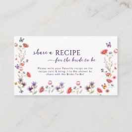 Tarjeta De Recepción Minimalist Wildflower Recipe Request Card