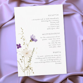 Tarjeta De Recepción Minimalist Wildflower Romantic Botanical Wedding