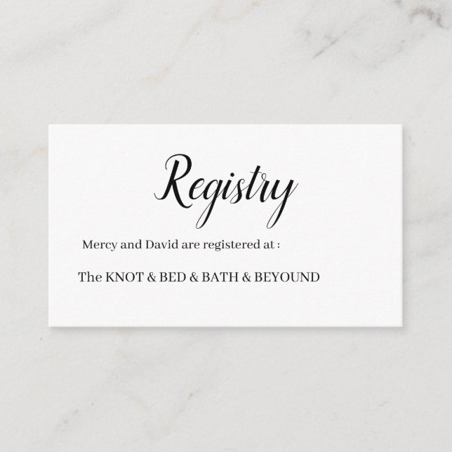 Tarjeta De Recepción Minimalista (Anverso)