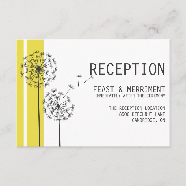 Tarjeta de Recepción Minimalista Amarilla de Dient (Anverso)
