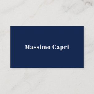 Tarjeta De Recepción Minimalista Azul Oscuro Elegante Nombre Propio Tex