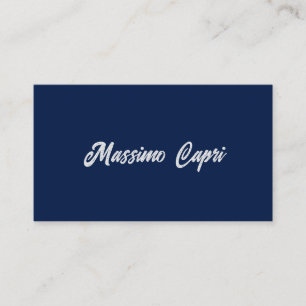 Tarjeta De Recepción Minimalista Azul Oscuro Elegante Nombre Propio Tex
