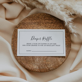 Tarjeta De Recepción Minimalista Baby Shower Diaper Raffle