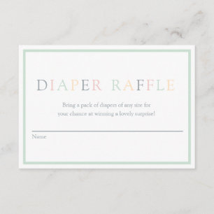 Tarjeta De Recepción Minimalista Baby Shower Diaper Raffle