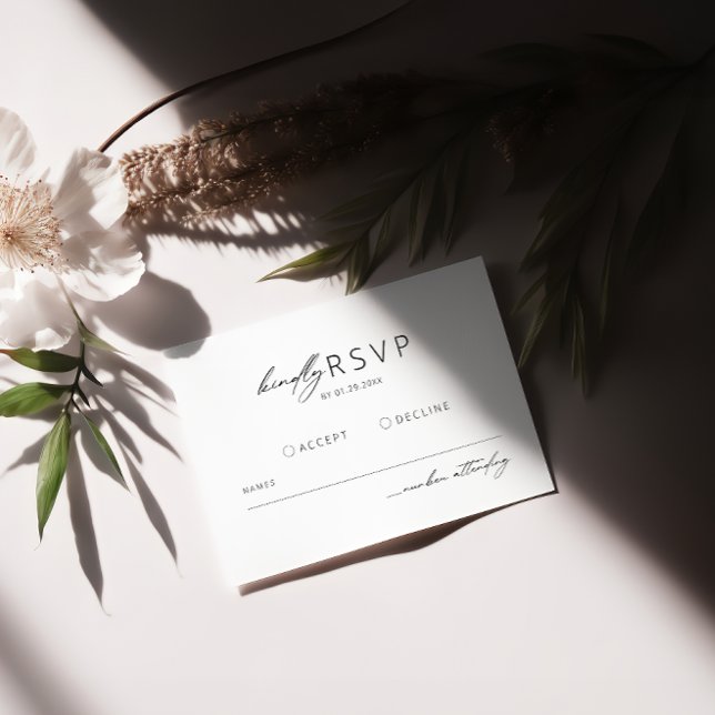 Tarjeta De Recepción Minimalista boda moderna RSVP (Subido por el creador)