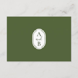Tarjeta De Recepción Minimalista boda verde y blanca moderna RSVP