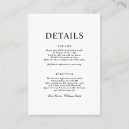 Tarjeta de recepción minimalista clásica simple