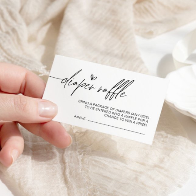 Tarjeta De Recepción Minimalista Diaper Raffle (Subido por el creador)