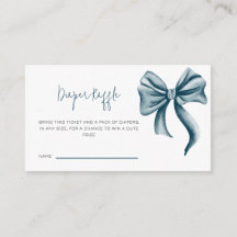 Minimalista Diaper Raffle Blue Bow Baby Shower
