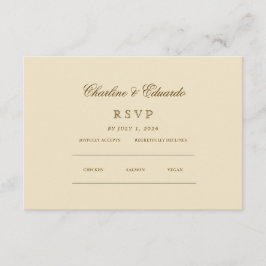 Tarjeta De Recepción Minimalista Elegante | Sitio web de RSVP y código 