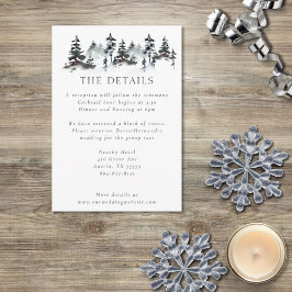 Tarjeta De Recepción Minimalista Evergreen Mountain Green Slate Blue